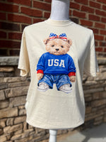 Load image into Gallery viewer, USA Teddy Bear on Comfort Colors (Shown on Ivory)
