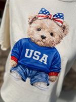 Load image into Gallery viewer, USA Teddy Bear on Comfort Colors (Shown on Ivory)
