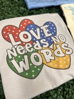 Load image into Gallery viewer, Love Needs No Words Colorful Hearts on Silver
