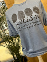 Load image into Gallery viewer, Autism Fingerprint Black on Tultex Heather Athletic Blue
