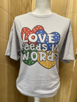 Load image into Gallery viewer, Love Needs No Words Colorful Hearts on Silver
