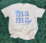 Load image into Gallery viewer, Blue Floral Stacked Mama on Comfort Colors (Shown on Ivory)
