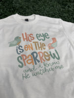 Load image into Gallery viewer, Pastel His Eye Is On The Sparrow on White
