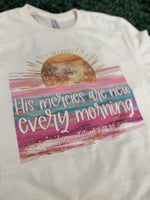 Load image into Gallery viewer, Colorful Sunrise His Mercies Are New Every Morning on Cream
