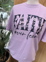 Load image into Gallery viewer, Faith over Fear on Comfort Colors Orchid
