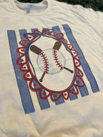 Load image into Gallery viewer, Baseball and Bat Frame on Cream
