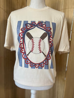 Load image into Gallery viewer, Baseball and Bat Frame on Cream
