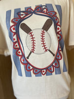 Load image into Gallery viewer, Baseball and Bat Frame on Cream
