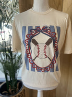 Load image into Gallery viewer, Baseball and Bat Frame on Cream
