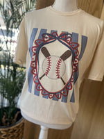 Load image into Gallery viewer, Baseball and Bat Frame on Cream
