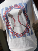 Load image into Gallery viewer, Baseball and Bat Frame on Cream
