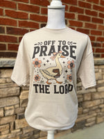 Load image into Gallery viewer, Off To Praise The Lord Goose on Sand
