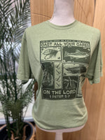 Load image into Gallery viewer, Cast All Your Cares On The Lord on Tultex Heather Green
