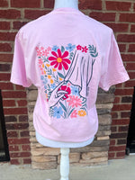 Load image into Gallery viewer, Front/Back Floral Hem of His Garment on Comfort Colors (Shown on Blossom)
