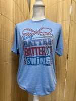 Load image into Gallery viewer, Hey Batter Batter Swing on Tultex Heather Athletic Blue
