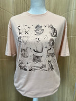Load image into Gallery viewer, Vintage Cat Collage on Gildan Softstyle Dusty Rose
