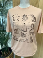 Load image into Gallery viewer, Vintage Cat Collage on Gildan Softstyle Dusty Rose
