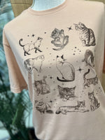 Load image into Gallery viewer, Vintage Cat Collage on Gildan Softstyle Dusty Rose
