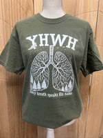 Load image into Gallery viewer, YHWH Every Breath Speaks His Name on Comfort Colors Moss
