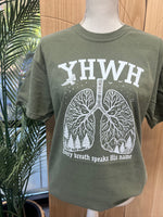 Load image into Gallery viewer, YHWH Every Breath Speaks His Name on Comfort Colors Moss
