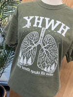 Load image into Gallery viewer, YHWH Every Breath Speaks His Name on Comfort Colors Moss

