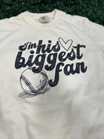 Load image into Gallery viewer, I'm His Biggest Fan Baseball on Comfort Colors (Shown on Ivory)
