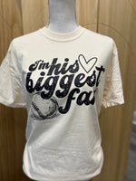 Load image into Gallery viewer, I'm His Biggest Fan Baseball on Comfort Colors (Shown on Ivory)
