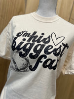 Load image into Gallery viewer, I'm His Biggest Fan Baseball on Comfort Colors (Shown on Ivory)
