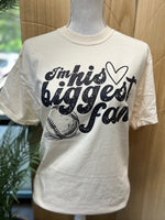 Load image into Gallery viewer, I'm His Biggest Fan Baseball on Comfort Colors (Shown on Ivory)
