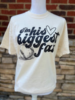 Load image into Gallery viewer, I'm His Biggest Fan Baseball on Comfort Colors (Shown on Ivory)
