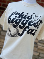 Load image into Gallery viewer, I'm His Biggest Fan Baseball on Comfort Colors (Shown on Ivory)
