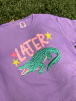 Load image into Gallery viewer, Front/Back Later Gator on Comfort Colors Violet
