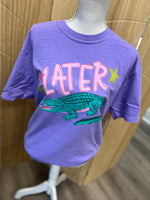 Load image into Gallery viewer, Front/Back Later Gator on Comfort Colors Violet
