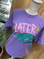 Load image into Gallery viewer, Front/Back Later Gator on Comfort Colors Violet
