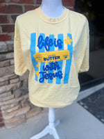 Load image into Gallery viewer, Life Is Butter With Jesus Vertical Stripes on Comfort Colors (Shown on Butter)
