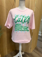 Load image into Gallery viewer, Later Gator Vertical Stripe on Bella + Canvas Pink
