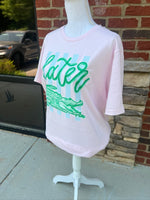 Load image into Gallery viewer, Later Gator Vertical Stripe on Bella + Canvas Pink
