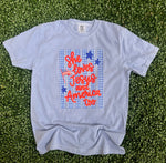 Load image into Gallery viewer, She Loves Jesus And America Too on Comfort Colors (Shown on Washed Denim)
