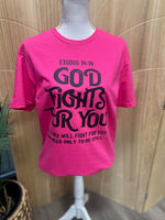 Load image into Gallery viewer, God Fights For You on Gildan Softstyle Heliconia
