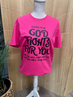 Load image into Gallery viewer, God Fights For You on Gildan Softstyle Heliconia
