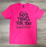 Load image into Gallery viewer, God Fights For You on Gildan Softstyle Heliconia
