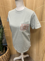 Load image into Gallery viewer, Jesus Loves You And Me on Comfort Colors Pocket Tee (Shown on Bay)

