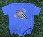 Load image into Gallery viewer, Front/Back See Ya Soon Racoon on Comfort Colors Flo Blue
