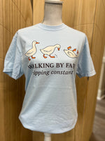 Load image into Gallery viewer, Walking By Faith Tripping Constantly Geese on Comfort Colors (Shown on Chambray)
