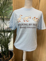 Load image into Gallery viewer, Walking By Faith Tripping Constantly Geese on Comfort Colors (Shown on Chambray)
