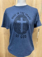 Load image into Gallery viewer, Made In The Image of God on Tultex Heather Navy
