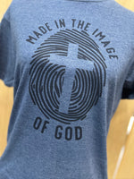 Load image into Gallery viewer, Made In The Image of God on Tultex Heather Navy
