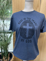 Load image into Gallery viewer, Made In The Image of God on Tultex Heather Navy
