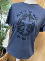 Load image into Gallery viewer, Made In The Image of God on Tultex Heather Navy
