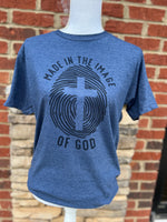 Load image into Gallery viewer, Made In The Image of God on Tultex Heather Navy

